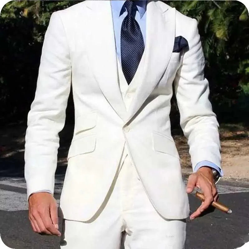 Elegante 3-teiliger Hochzeits-Smoking für Herren – Slim Fit Bräutigam-Anzug