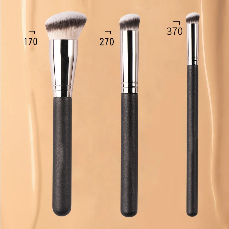 3-teiliges professionelles Make-up-Pinsel-Set | 170 Foundation-Pinsel, 270 & 370 Concealer-Pinsel