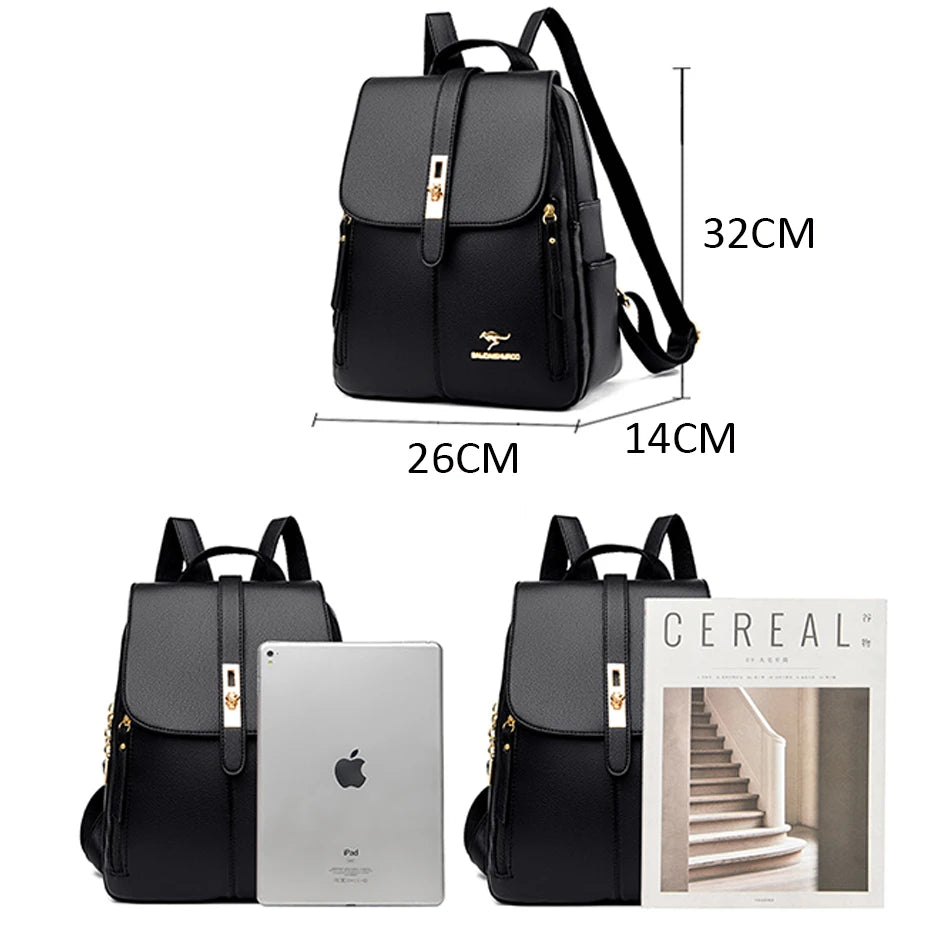 Hochwertiger Lederrucksack für Damen | Premium Schulranzen für Mädchen