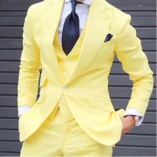 Elegante 3-teiliger Hochzeits-Smoking für Herren – Slim Fit Bräutigam-Anzug