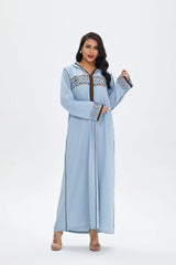 Elegante türkische Kapuzen-Abaya für Damen | Marokkanischer Kaftan und islamisches Hijab-Kleid
