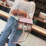 Creative House-Shaped Leather Handbag | Funny Personality Crossbody Bag