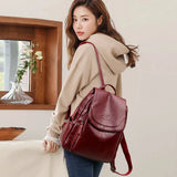Women's Soft Leather Fashion Backpack | Ladies Designer Shoulder Bag
