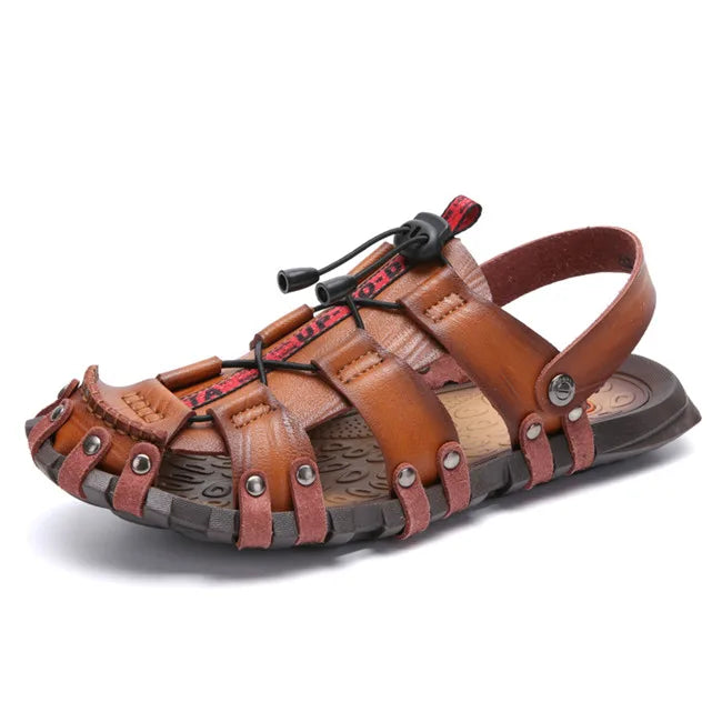 Herren Leder-Sommersandalen – Bequeme Freizeit-Slipper für Herren