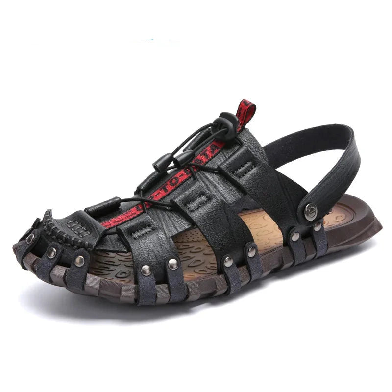 Herren Leder-Sommersandalen – Bequeme Freizeit-Slipper für Herren