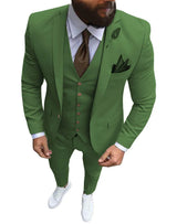Herren 3-teiliger Slim Fit Anzug – Formeller Business-Smoking mit fallendem Revers, Hochzeits-Trauzeugen-Blazer, Weste & Hose Set für Herren