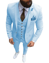 Herren 3-teiliger Slim Fit Anzug – Formeller Business-Smoking mit fallendem Revers, Hochzeits-Trauzeugen-Blazer, Weste & Hose Set für Herren
