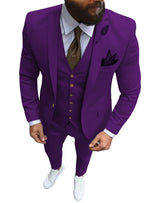 Herren 3-teiliger Slim Fit Anzug – Formeller Business-Smoking mit fallendem Revers, Hochzeits-Trauzeugen-Blazer, Weste & Hose Set für Herren