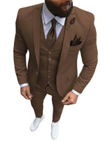 Herren 3-teiliger Slim Fit Anzug – Formeller Business-Smoking mit fallendem Revers, Hochzeits-Trauzeugen-Blazer, Weste & Hose Set für Herren