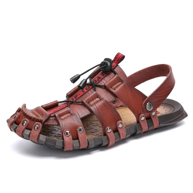 Herren Leder-Sommersandalen – Bequeme Freizeit-Slipper für Herren