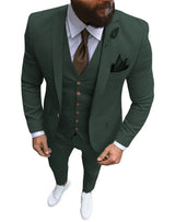 Herren 3-teiliger Slim Fit Anzug – Formeller Business-Smoking mit fallendem Revers, Hochzeits-Trauzeugen-Blazer, Weste & Hose Set für Herren