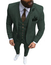 Herren 3-teiliger Slim Fit Anzug – Formeller Business-Smoking mit fallendem Revers, Hochzeits-Trauzeugen-Blazer, Weste & Hose Set für Herren