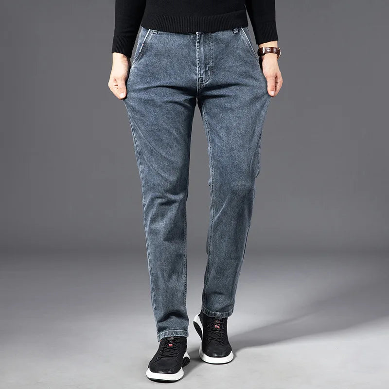 Men’s Regular Fit Classic Straight Leg Denim Stretch Jeans