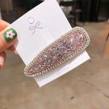 The "Glisten Grid" Crystal Clip: Stunning Square & Waterdrop Rhinestone Hairpin