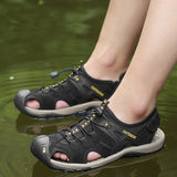 Men's Handmade Genuine Leather Sandals – Outdoor Non-Slip Beach Sandals for Men
