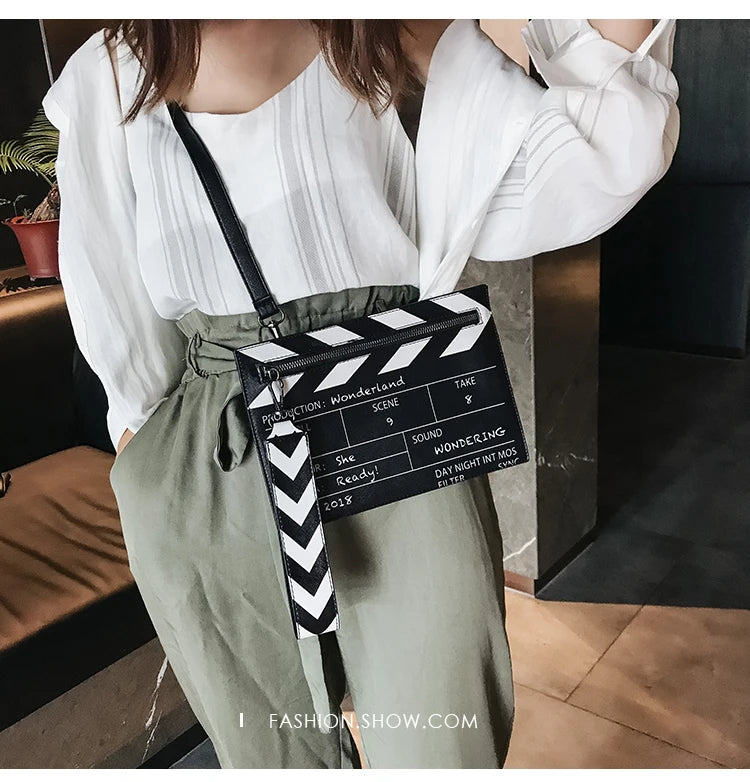 Funny Movie Prop Design Shoulder Bag | Creative Letter Print Clutch Bag