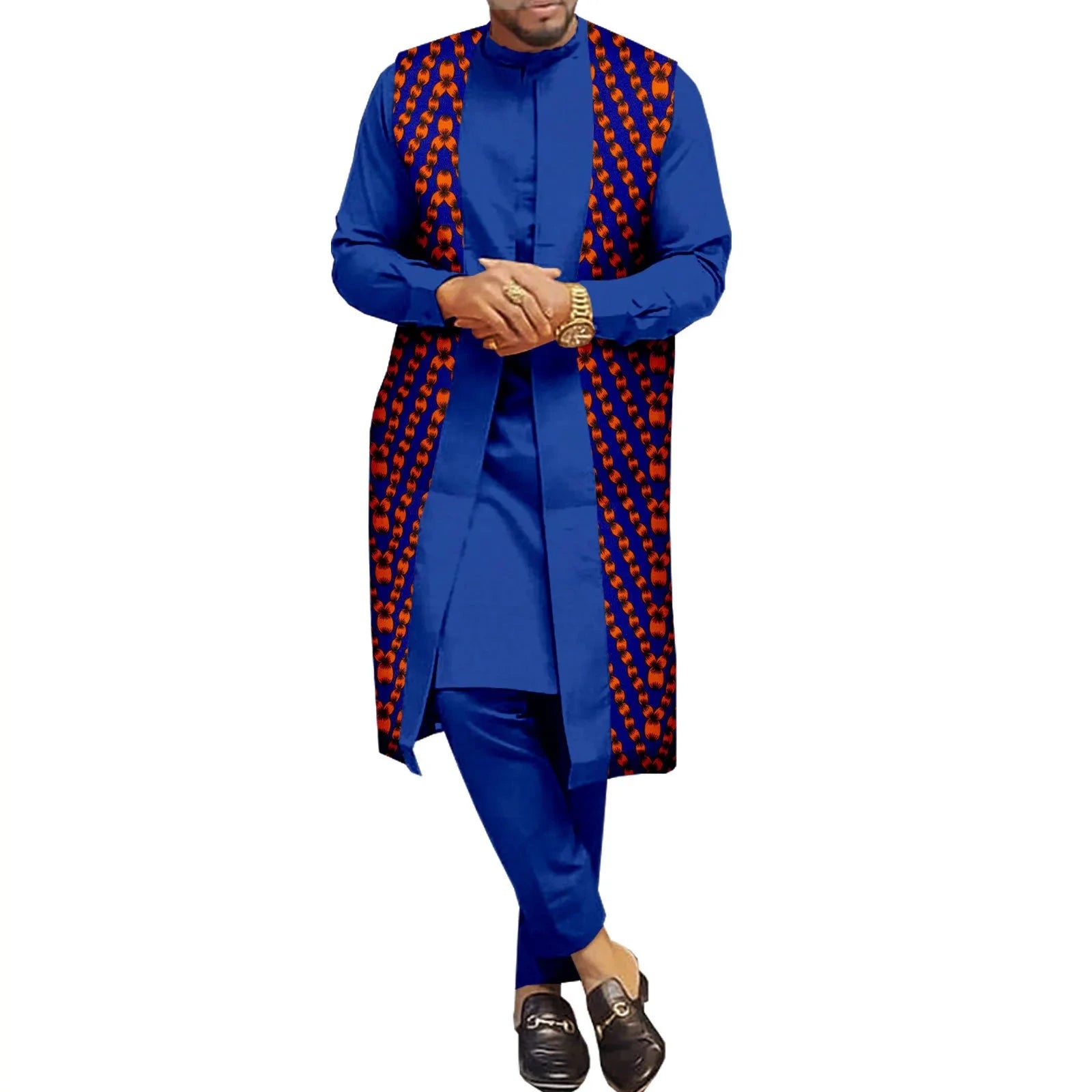 The "Legacy" Sovereign Suit: Bold 3-Piece African Print Set | Tailored Dashiki Coat, Inner Shirt & Trousers