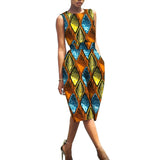 African Print Jumpsuit for Women | Sleeveless Bazin Riche Knee-Length Romper