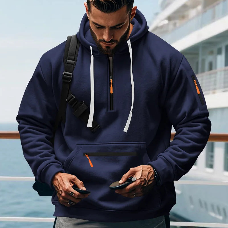 The Heritage Heavyweight: Men's American-Style Loose Fit Fleece-Lined Hoodie