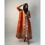 Die „Royal Archive“ Vintage Print Abaya | Offener Cardigan & Dubai Luxus Robe