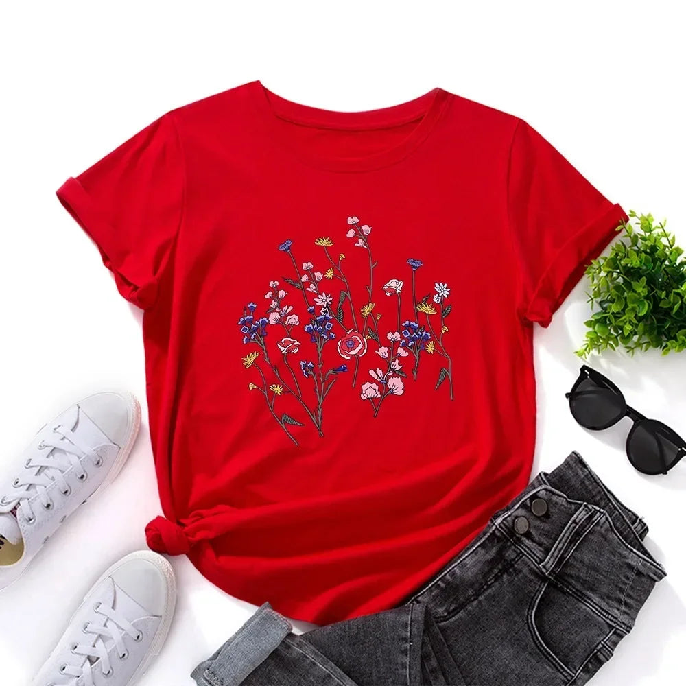 Oversized Women's Graphic T-Shirt | Harajuku Style Cotton Short Sleeve Tee
