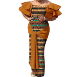 African Strapless Off-Shoulder High Waist Ankara Dress for Women