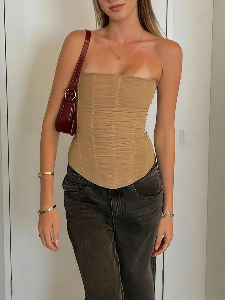 Sexy Mesh Backless Summer Vest – Women’s Elegant Luxury Patchwork Tank Top