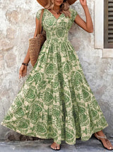 Women’s Vintage Floral Print Maxi Dress