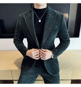 Herren Cordanzug im italienischen Stil (Sakko + Hose) – Hochwertiges zweiteiliges Slim-Fit-Set