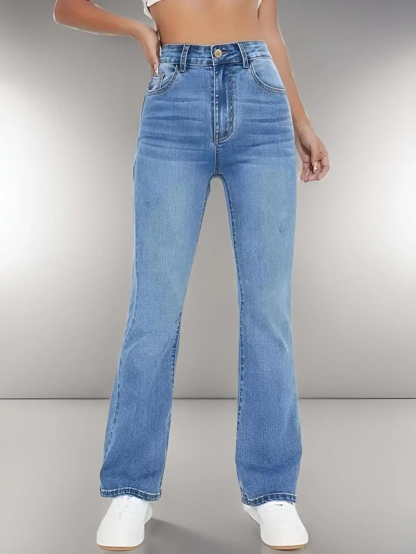 Damen Schlankheits-Jeans mit hoher Taille – Freizeithosen aus Denim im europäischen und amerikanischen Stil