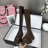 Women’s Winter Knight High Boots – Fashionable Back Zipper Long Boots