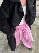 Striped Lace-Up Casual Women's Pants – Patchwork Loose Streetwear Trousers