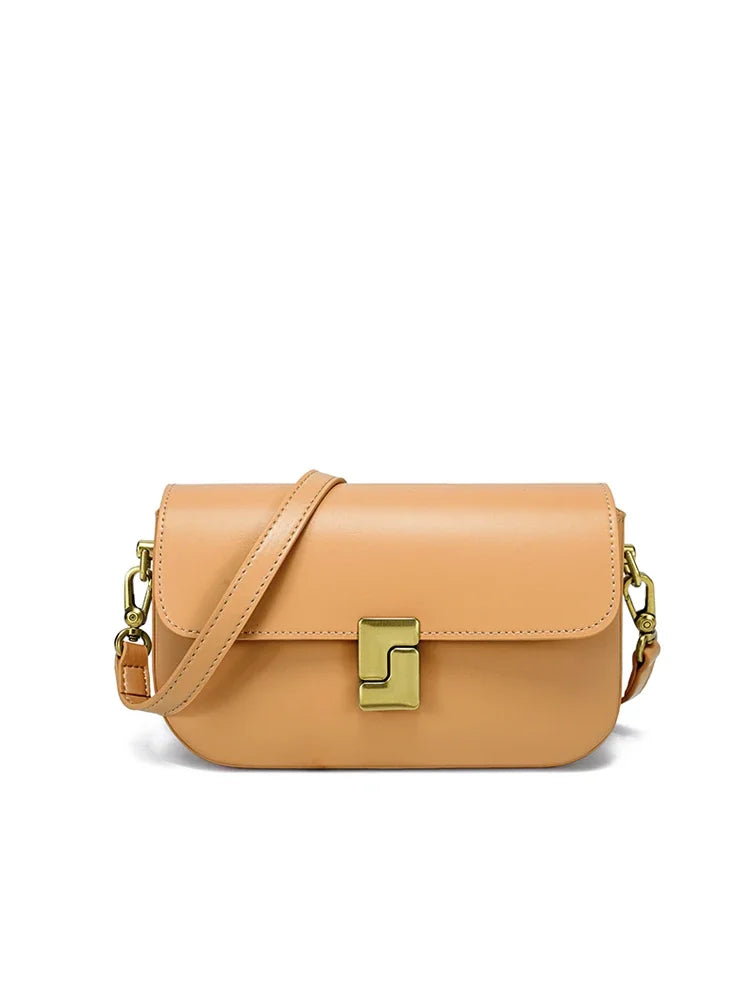Luxuriöse Spaltleder-Damen-Umhängetasche | Trendmarke Kleine quadratische Tasche
