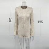 Eleganter, luxuriöser Cardigan-Strampler für Damen | Langärmeliger Jumpsuit mit hoher Taille und Wickeldesign