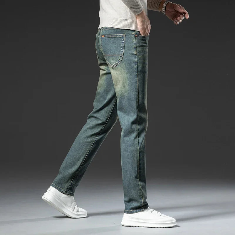 Herren Premium Vintage Jeans | Neue hochwertige elastische Business-Freizeit-Jeans