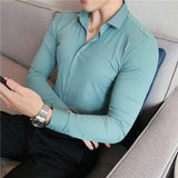 Men’s High Elasticity Seamless Shirt – Top Quality Long Sleeve Slim Fit Casual Shirt