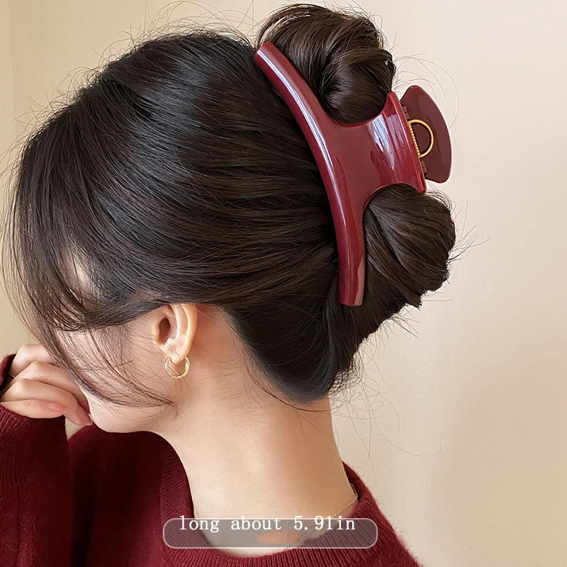 Elegant Solid 5.91in Large Hair Claw for Women