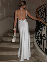 Women’s Luxury Lace Evening Dress – Sexy Sleeveless Backless Party Gown