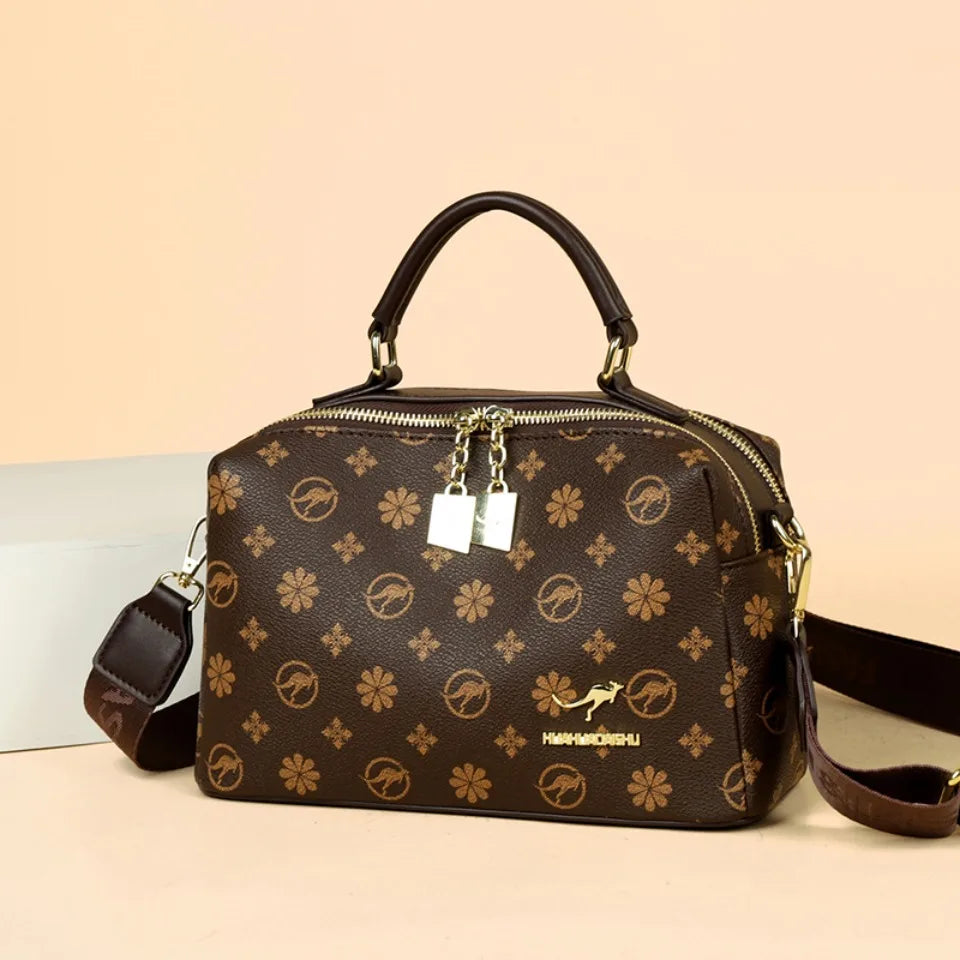 Luxury Brand Designer Women's Handbag | High-Quality Printed Leather Crossbody