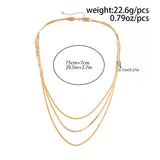 Vintage Multilayer Snake Chain Necklace for Women – 18K Gold Plated Herringbone Chain