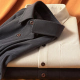 Men's Corduroy Long Sleeve Shirt – Autumn Winter Solid Color Casual Top