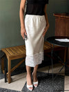 Casual Lace Long Skirt for Women – Slim High Waist Patchwork Maxi Skirt