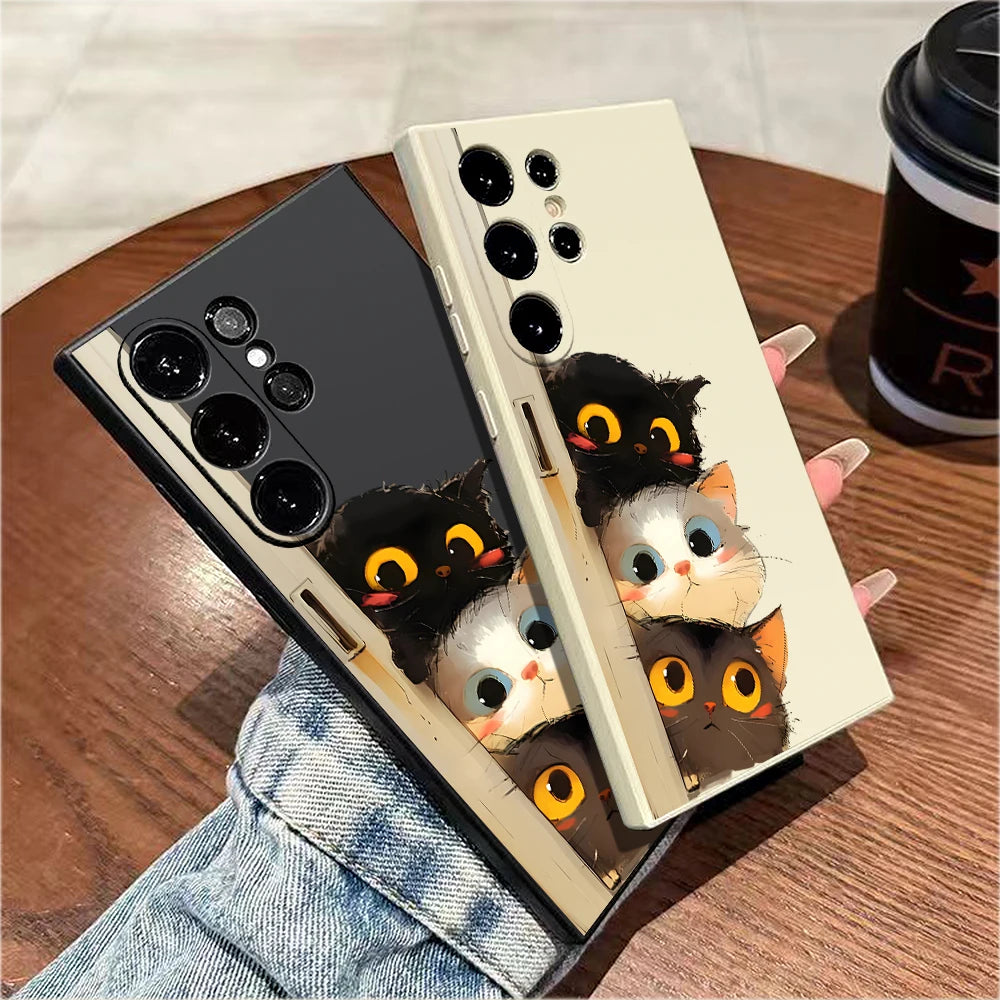 Three Little Kittens Silicone Case for Samsung Galaxy S25 S24 S23 Ultra