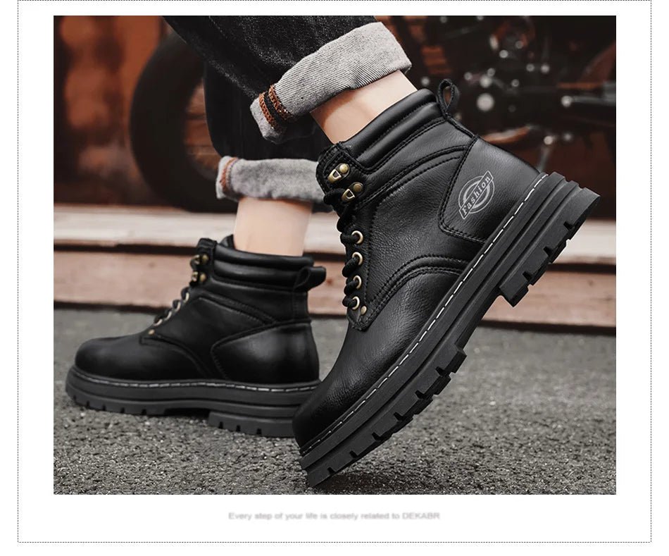 Handgemachte, luxuriöse, warm gefütterte Designer-Stiefeletten für Herren – Winterstiefeletten aus Spaltleder