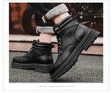 Handgemachte, luxuriöse, warm gefütterte Designer-Stiefeletten für Herren – Winterstiefeletten aus Spaltleder