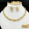 Elegant Cuban Link Necklace & Matching Earrings – Bold Bridal Wedding Jewelry Ensemble