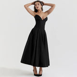 Black Elegant Wedding Event Dress – Sexy Strapless Corset Midi