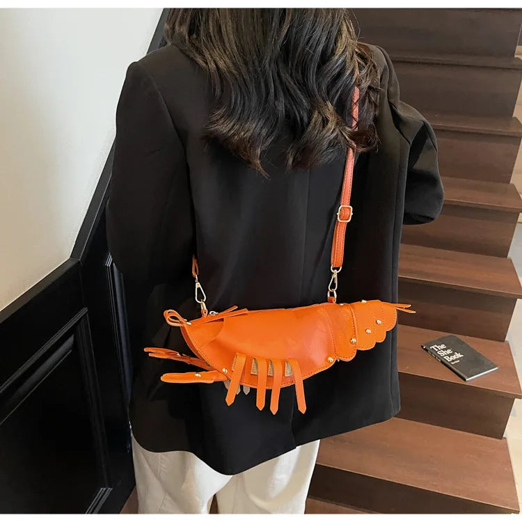 Niedliche Hummer-Umhängetasche | Lustige kreative Handtasche aus PU-Leder