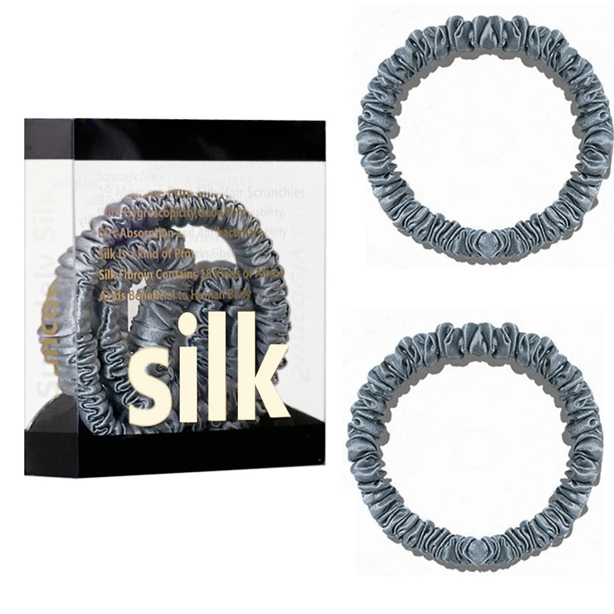 Das „Seidenfaden“-Slim-Set: Premium Skinny Scrunchies aus 100 % Maulbeerseide