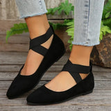 Women's Ballet Flats with Elastic Ankle Strap – Elegant Ballerina Shoes for Ladies